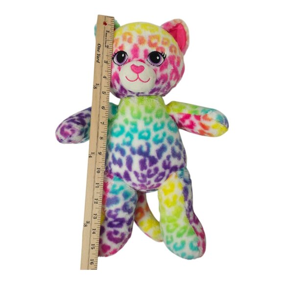 Build A Bear Amanda Rainbow Leopard Stuffed Animal Toy 16" Plush Purple Eyes BAB - Picture 11 of 11